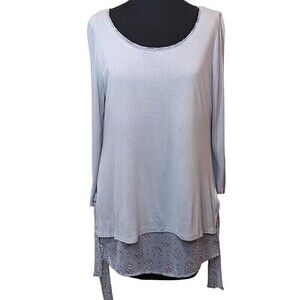 Lauren Conrad Tunic Womens‎ Medium Lined Lightweight Pullover 3/4 Sleeve Gray